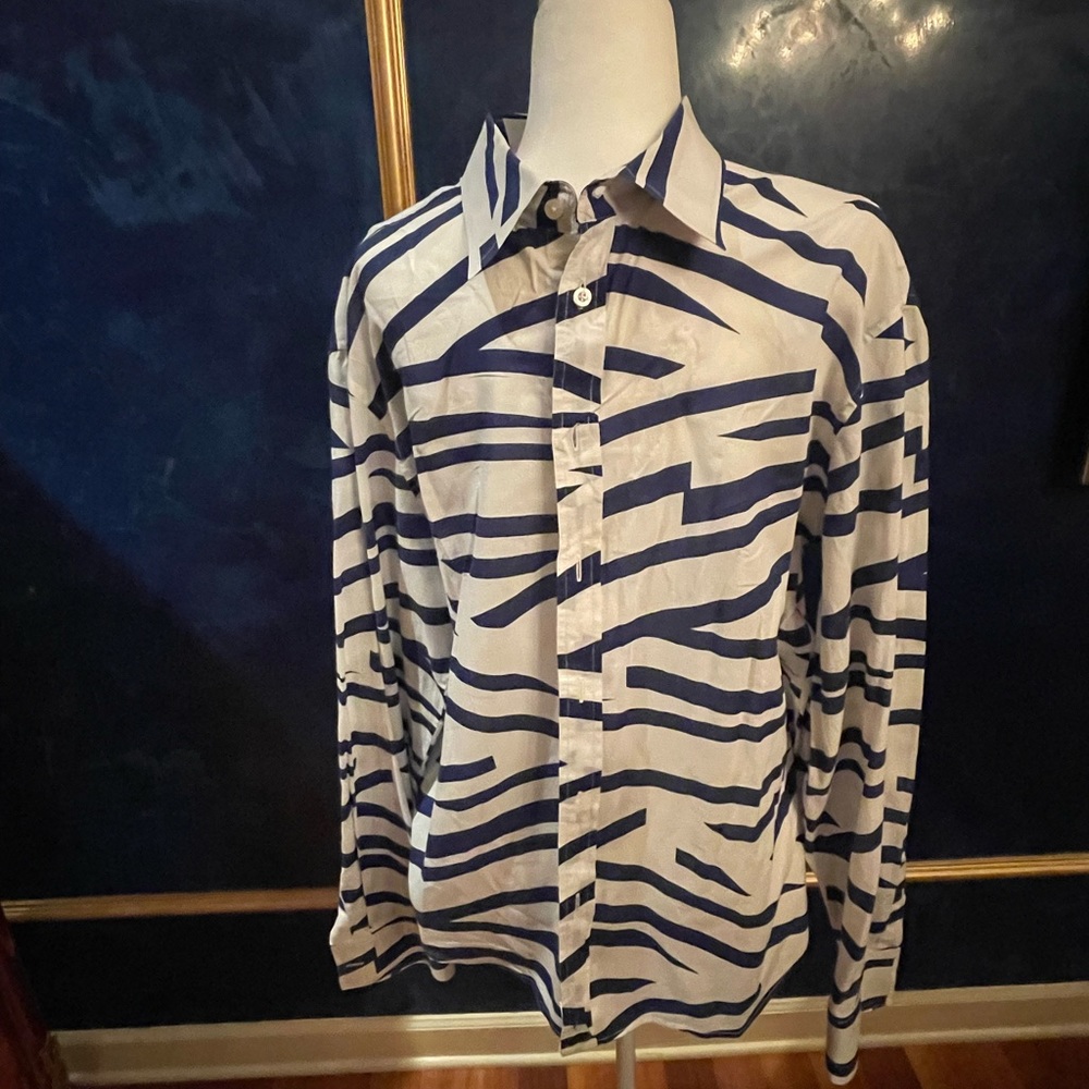 Men’s Armani Exchange shirt XL blue and white abstract